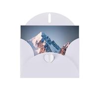 WZYWHJ Biglietto di auguri bianco per le vacanze, 15,2 x 10,2 cm, con busta, per Natale, compleanno, San Valentino, invito per feste, stampa Top of the Snowy Mountain