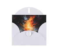 WZYWHJ Biglietto di auguri bianco per le vacanze, 15,2 x 10,2 cm, con busta, per Natale, compleanno, San Valentino, inviti per feste, stampa acqua e fuoco