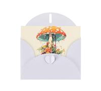 WZYWHJ Biglietto di auguri bianco per le vacanze, 15,2 x 10,2 cm, con busta, per Natale, compleanno, San Valentino, inviti a feste, ombrello, fungo stampato