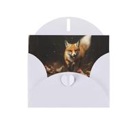 WZYWHJ Biglietto di auguri bianco per le vacanze, 15,2 x 10,2 cm, con busta, per Natale, compleanno, San Valentino, invito per feste, con stampa con donnola che insegue un pulcino