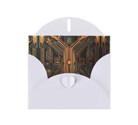 WZYWHJ Biglietto di auguri bianco per le vacanze, 15,2 x 10,2 cm, con busta, per Natale, compleanno, San Valentino, inviti a feste, stampe a circuito Art Deco