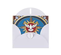 WZYWHJ Biglietto di auguri bianco per le vacanze, 15,2 x 10,2 cm, con busta, per Natale, compleanno, San Valentino, invito per feste, spirito santo Christia Immagine