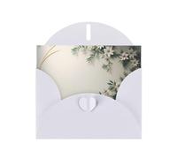 WZYWHJ Biglietto di auguri bianco per le vacanze, 15,2 x 10,2 cm, con busta, per Natale, compleanno, San Valentino, invito alla festa, pittura astratta da parete stampata