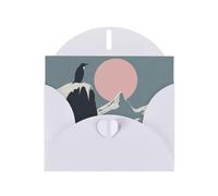 WZYWHJ Biglietto di auguri bianco per Natale, compleanno, anniversario e altro ancora, motivo ghiacciaio e pinguino