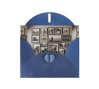 WZYWHJ Biglietto di auguri blu per le vacanze, 15,2 x 10,2 cm, con busta, per Natale, compleanno, San Valentino, inviti alle feste, immagini stampate sulla parete