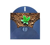 WZYWHJ Biglietto di auguri blu per le vacanze, 15,2 x 10,2 cm, con busta, per Natale, compleanno, San Valentino, invito per feste, piante del suolo che crescono