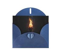 WZYWHJ Biglietto di auguri blu per le vacanze, 15,2 x 10,2 cm, con busta, per Natale, compleanno, San Valentino, inviti per feste, torce al buio, stampato