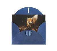 WZYWHJ Biglietto di auguri blu per le vacanze, 15,2 x 10,2 cm, con busta, per Natale, compleanno, San Valentino, invito per feste, con stampa con donnola che insegue un pulcino