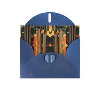 WZYWHJ Biglietto di auguri blu per le vacanze, 15,2 x 10,2 cm, con busta, per Natale, compleanno, San Valentino, invito alle feste, immagine simmetrica del circuito