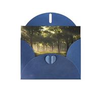 WZYWHJ Biglietto di auguri blu per Natale, compleanno, anniversario e altro ancora, immagine della foresta primordiale