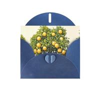 WZYWHJ Biglietto di auguri blu per Natale, compleanno, anniversario e altro motivo alberi da frutto