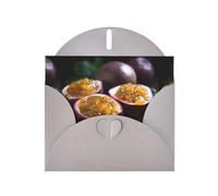 WZYWHJ Biglietto di auguri grigio per le vacanze, 15,2 x 10,2 cm, con busta, per Natale, compleanno, San Valentino, invito a feste, frutto della passione in agrodolce stampato