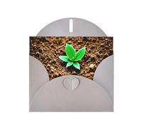 WZYWHJ Biglietto di auguri grigio per le vacanze, 15,2 x 10,2 cm, con busta, per Natale, compleanno, San Valentino, invito per feste, piante del suolo che crescono