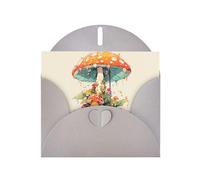 WZYWHJ Biglietto di auguri grigio per le vacanze, 15,2 x 10,2 cm, con busta, per Natale, compleanno, San Valentino, inviti a feste, ombrello, fungo stampato