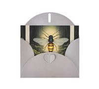 WZYWHJ Biglietto di auguri grigio per le vacanze, 15,2 x 10,2 cm, con busta, per Natale, compleanno, San Valentino, inviti alle feste, stampe con lucciole illuminate