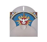 WZYWHJ Biglietto di auguri grigio per le vacanze, 15,2 x 10,2 cm, con busta, per Natale, compleanno, San Valentino, invito a feste, spirito santo christia immagine