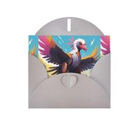 WZYWHJ Biglietto di auguri grigio per le vacanze, 15,2 x 10,2 cm, con busta, per Natale, compleanno, San Valentino, inviti a feste, graffiti avvoltoio stampe