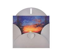 WZYWHJ Biglietto di auguri grigio per le vacanze, 15,2 x 10,2 cm, con busta, per Natale, compleanno, San Valentino, invito a una festa con scritta "Guarda i campi e il tramonto" stampato