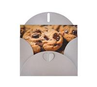 WZYWHJ Biglietto di auguri grigio per le vacanze, 15,2 x 10,2 cm, con busta, per Natale, compleanno, San Valentino, invito a feste, motivo biscotti con gocce di cioccolato