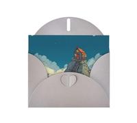 WZYWHJ Biglietto di auguri grigio per le vacanze, 15,2 x 10,2 cm, con busta, per Natale, compleanno, San Valentino, invito per feste, piccola casa sulla montagna stampata