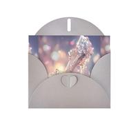 WZYWHJ Biglietto di auguri grigio per le vacanze, 15,2 x 10,2 cm, con busta, per Natale, compleanno, San Valentino, invito alla festa, bella stampa di scarpe di cristallo