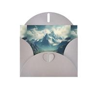 WZYWHJ Biglietto di auguri grigio per le vacanze, 15,2 x 10,2 cm, con busta, per Natale, compleanno, San Valentino, invito alle feste, stampa delle Alpi che si allungano