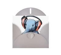 WZYWHJ Biglietto di auguri grigio per le vacanze, 15,2 x 10,2 cm, con busta, per Natale, compleanno, San Valentino, invito a una festa, stampa con elefante nella stanza