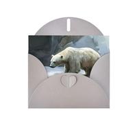 WZYWHJ Biglietto di auguri grigio per Natale, compleanno, anniversario e altro ancora con orso polare bagnato