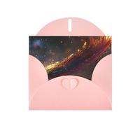 WZYWHJ Biglietto di auguri rosa per le vacanze, 15,2 x 10,2 cm, con busta, per Natale, compleanno, San Valentino, invito a una festa, immagine strana penna piuma