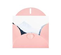 WZYWHJ Biglietto di auguri rosa per le vacanze, 15,2 x 10,2 cm, con busta, per Natale, compleanno, San Valentino, invito a feste, immagine minimalista del ghiacciaio