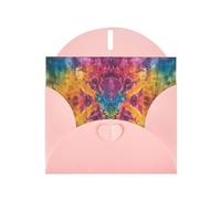 WZYWHJ Biglietto di auguri rosa per le vacanze, 15,2 x 10,2 cm, con busta, per Natale, compleanno, San Valentino, invito a feste, misterioso totem