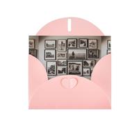 WZYWHJ Biglietto di auguri rosa per le vacanze, 15,2 x 10,2 cm, con busta, per Natale, compleanno, San Valentino, inviti alle feste, immagini stampate sulla parete