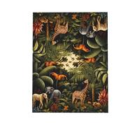 WZYWHJ Biglietto di auguri rosa per le vacanze, 15,2 x 10,2 cm, con busta, per Natale, compleanno, San Valentino, inviti a feste, stampa con animali nella foresta pluviale