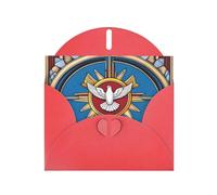 WZYWHJ Biglietto di auguri rosso per le vacanze, 15,2 x 10,2 cm, con busta, per Natale, compleanno, San Valentino, invito per feste, spirito santo christia immagine