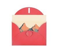 WZYWHJ Biglietto di auguri rosso per le vacanze, 15,2 x 10,2 cm, con busta, per Natale, compleanno, San Valentino, invito alle feste, immagine alba