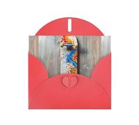 WZYWHJ Biglietto di auguri rosso per le vacanze, 15,2 x 10,2 cm, con busta, per Natale, compleanno, San Valentino, invito alla festa, stampa con scooter alla moda