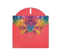 WZYWHJ Biglietto di auguri rosso per le vacanze, 15,2 x 10,2 cm, con busta, per Natale, compleanno, San Valentino, invito a feste, misterioso totem