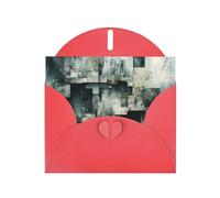 WZYWHJ Biglietto di auguri rosso per le vacanze, 15,2 x 10,2 cm, con busta, per Natale, compleanno, San Valentino, inviti a feste, con frammenti di stampe