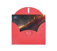 WZYWHJ Biglietto di auguri rosso per le vacanze, 15,2 x 10,2 cm, con busta, per Natale, compleanno, San Valentino, invito a una festa con immagine strana penna piuma