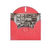 WZYWHJ Biglietto di auguri rosso per le vacanze, 15,2 x 10,2 cm, con busta, per Natale, compleanno, San Valentino, inviti alle feste, immagini stampate sulla parete