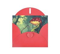 WZYWHJ Biglietto di auguri rosso per le vacanze, 15,2 x 10,2 cm, con busta, per Natale, compleanno, San Valentino, invito a una festa La misteriosa Venere acchiappamosche aspetta immagine