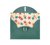 WZYWHJ Biglietto di auguri verde scuro per le vacanze, 15,2 x 10,2 cm, con busta, per Natale, compleanno, San Valentino, inviti a feste, molte stelle a cinque punte