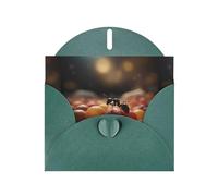 WZYWHJ Biglietto di auguri verde scuro per le vacanze, 15,2 x 10,2 cm, con busta, per Natale, compleanno, San Valentino, inviti a feste, formiche su stampa di caramelle