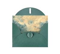 WZYWHJ Biglietto di auguri verde scuro per le vacanze, 15,2 x 10,2 cm, con busta, per Natale, compleanno, San Valentino, inviti per feste, barca all'orizzonte, stampe