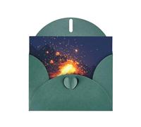 WZYWHJ Biglietto di auguri verde scuro per le vacanze, 15,2 x 10,2 cm, con busta, per Natale, compleanno, San Valentino, invito alle feste, immagine di tempesta di particelle pixel