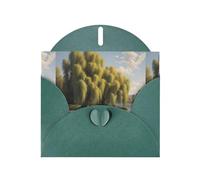 WZYWHJ Biglietto di auguri verde scuro per le vacanze, 15,2 x 10,2 cm, con busta, per Natale, compleanno, San Valentino, inviti a feste, con alberi di salice in riva al lago stampato