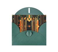 WZYWHJ Biglietto di auguri verde scuro per le vacanze, 15,2 x 10,2 cm, con busta, per Natale, compleanno, San Valentino, invito alle feste, immagine simmetrica del circuito