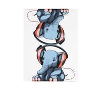 WZYWHJ Biglietto di auguri verde scuro per le vacanze, 15,2 x 10,2 cm, con busta, per Natale, compleanno, San Valentino, invito a una festa, stampa con l'elefante nella stanza