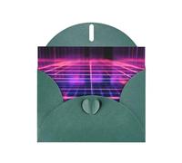 WZYWHJ Biglietto di auguri verde scuro per le vacanze, 15,2 x 10,2 cm, con busta, per Natale, compleanno, San Valentino, inviti alle feste, tecnologia fluorescente