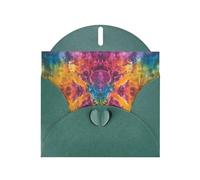 WZYWHJ Biglietto di auguri verde scuro per le vacanze, 15,2 x 10,2 cm, con busta, per Natale, compleanno, San Valentino, invito a feste, misterioso totem